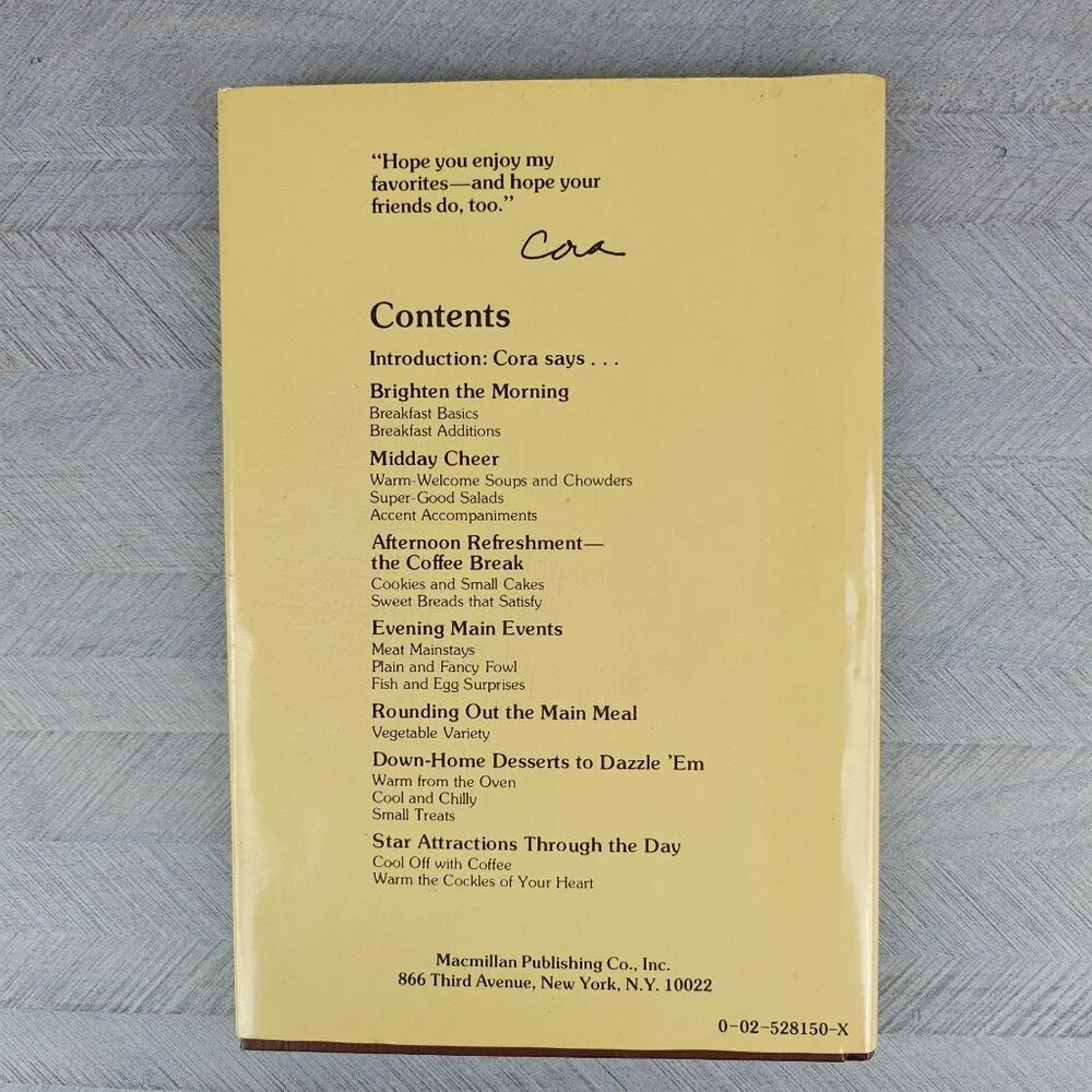 Cora's Country Cookbook Hardcover 1977 First Printing Local Ethnic Recipes